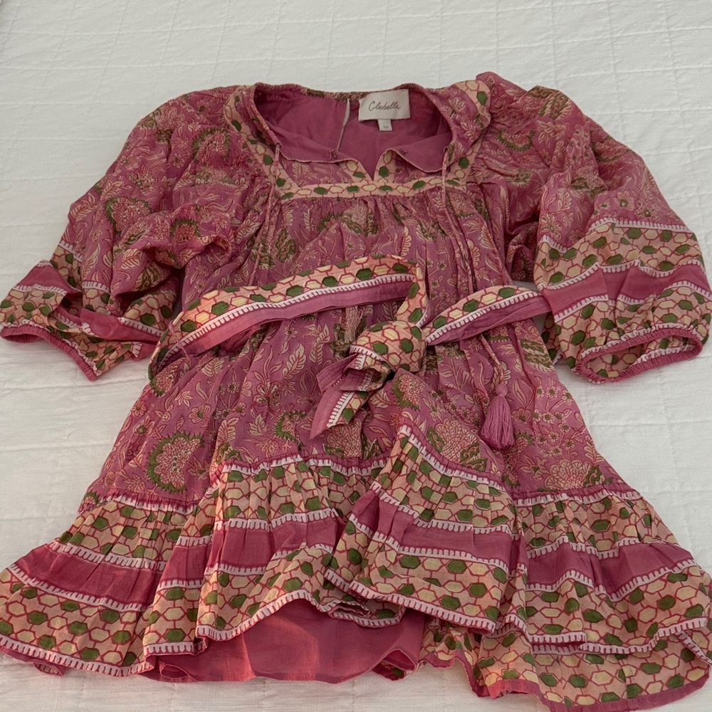Cleobella Pink and Green Floral Dress